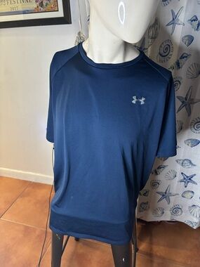 The Tech Tee L E T Shirt Tech, navy blue, short sleeves, crew neck,NEW FREE SHIP